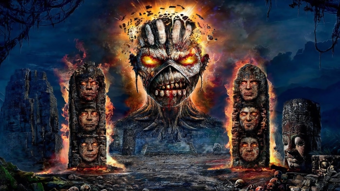 Eddie from Iron Maiden in ancient ruins