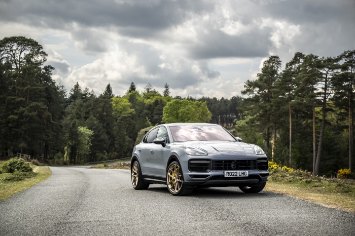 Porsche Cayenne Turbo on a Forest Road