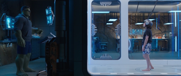 Hulk and a young person in a lab