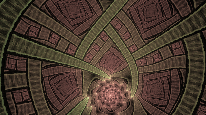 Abstract Fractal Pattern with Swirling Geometric Shapes