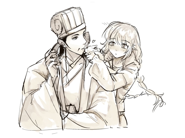 Kongming Zhuge and Eiko Tsukimi from Ya Boy Kongming!