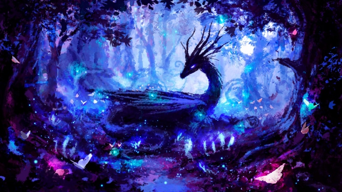 Fantasy Dragon in a Magical Forest