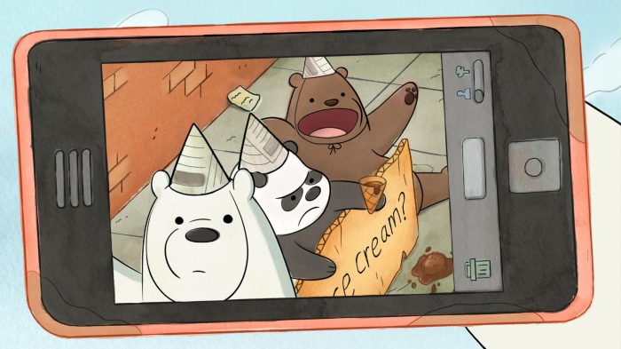 We Bare Bears characters taking a selfie
