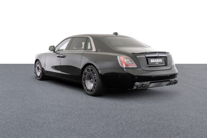 Black Brabus Rolls-Royce Ghost Sedan Rear View