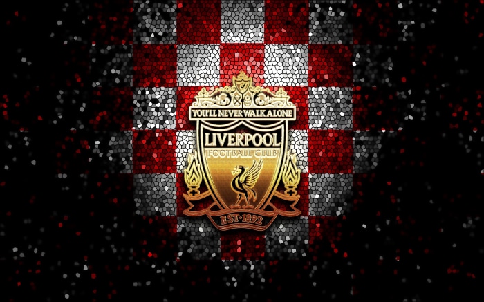 Liverpool F.C. crest on checkered background