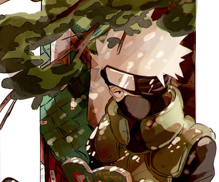 Kakashi Hatake reading a book