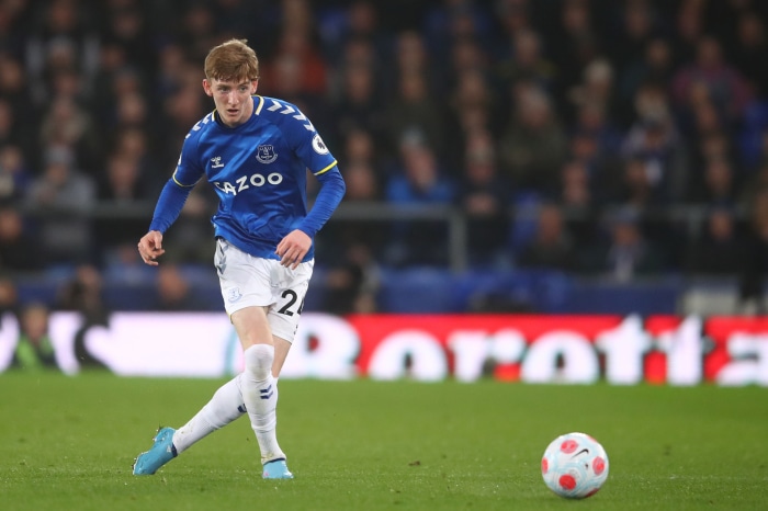 Anthony Gordon from Everton F.C. playing soccer