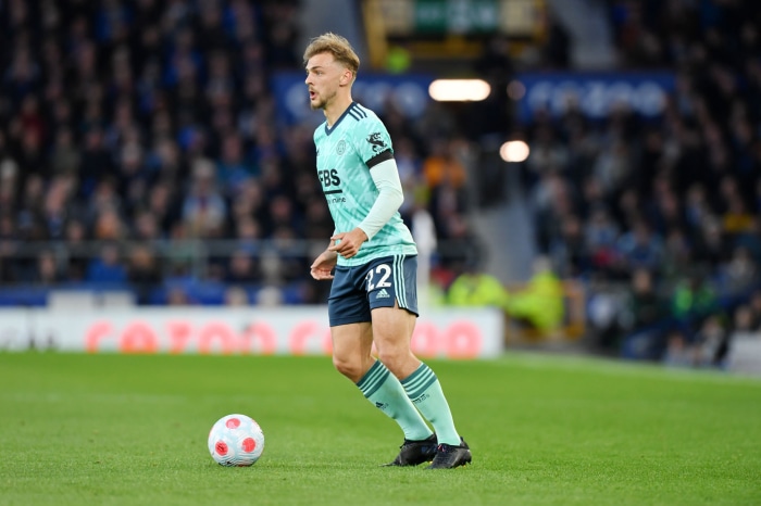 Kiernan Dewsbury-Hall in Leicester City kit