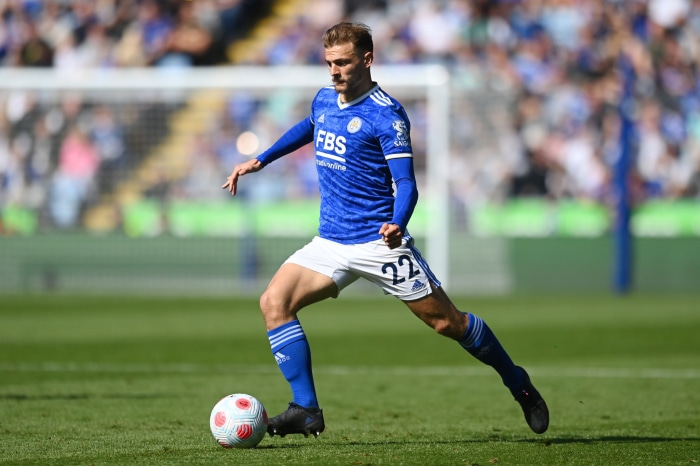 Kiernan Dewsbury-Hall in Leicester City kit