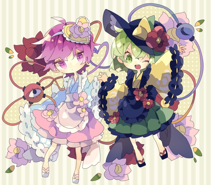 Satori Komeiji and Koishi Komeiji from Touhou