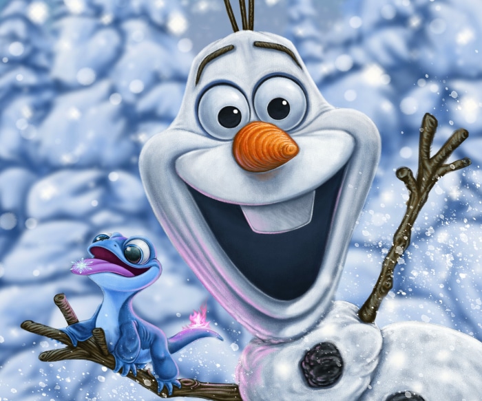 Olaf the Snowman and Bruni the Lizard from Frozen