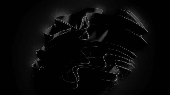 Dark abstract composition with flowing fabric