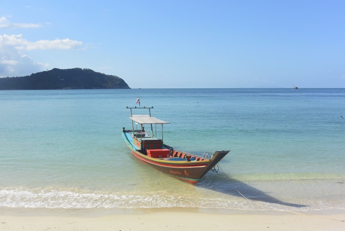 Boat on the beach in Ko Pha Ngan, Thailand
