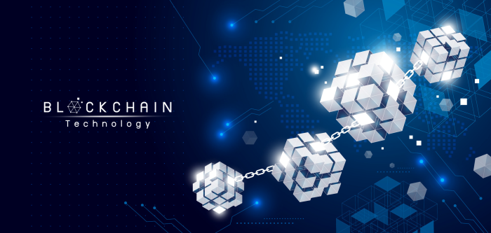 Blockchain Technology Abstract Cubes Network