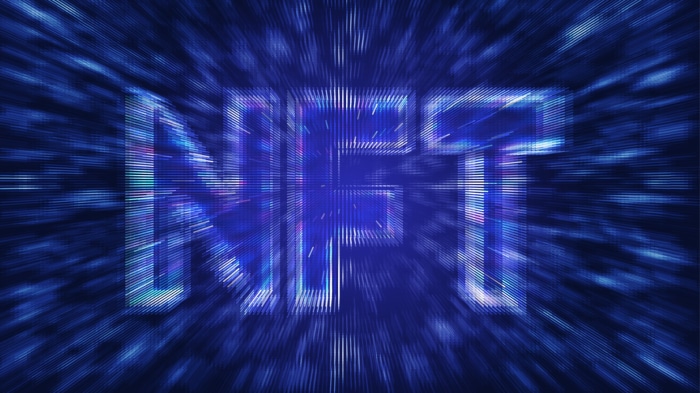 NFT digital art with blue light effects