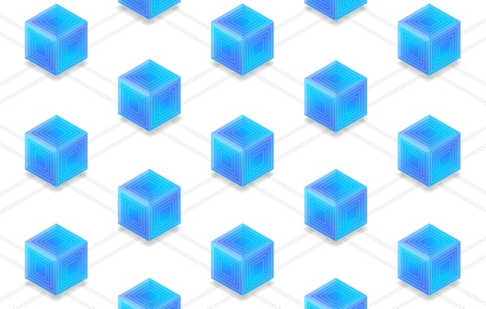Blockchain cubes pattern
