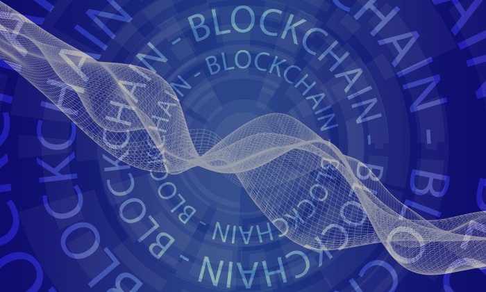 Blockchain technology abstract digital art