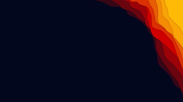 Abstract layered shapes in warm colors on dark background