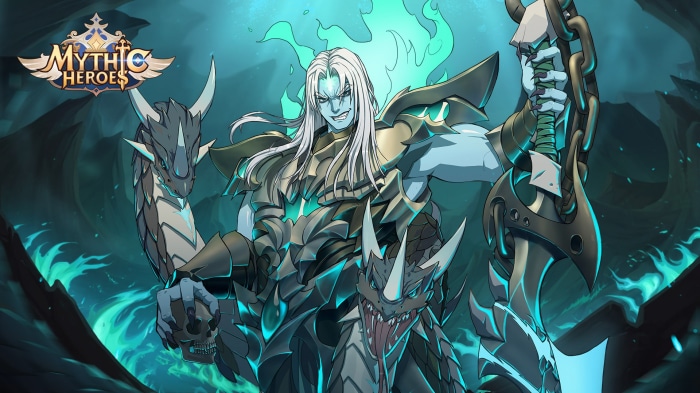 Mythic Heroes character with dragons and sword