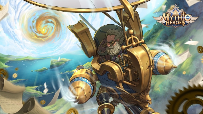 Mythic Heroes: Gnome Inventor in Flying Machine