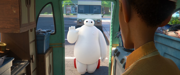 Baymax from Big Hero 6 waving