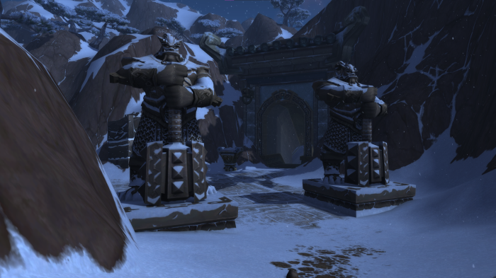 World of Warcraft Pandaria statues and gate
