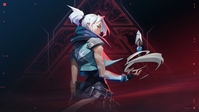 Jett from Valorant with a dagger