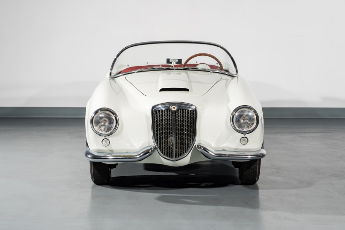 White Lancia Aurelia B24S Spider front view