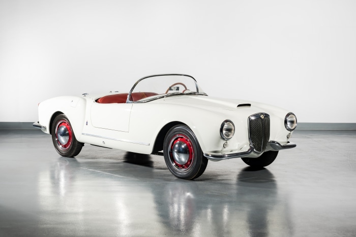 White Lancia Aurelia B24S Spider convertible car