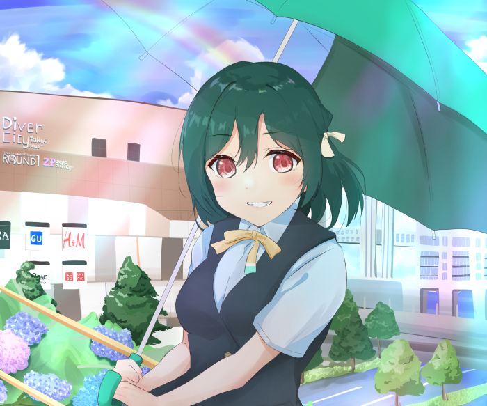 Shioriko Mifune from Love Live! Nijigasaki High School Idol Club with umbrella
