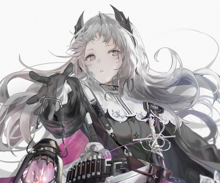 Irene from Arknights holding a lantern