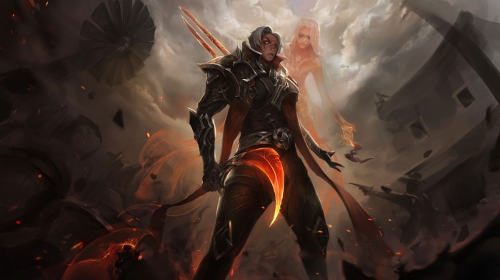 Fantasy Warrior with Ghostly Figure