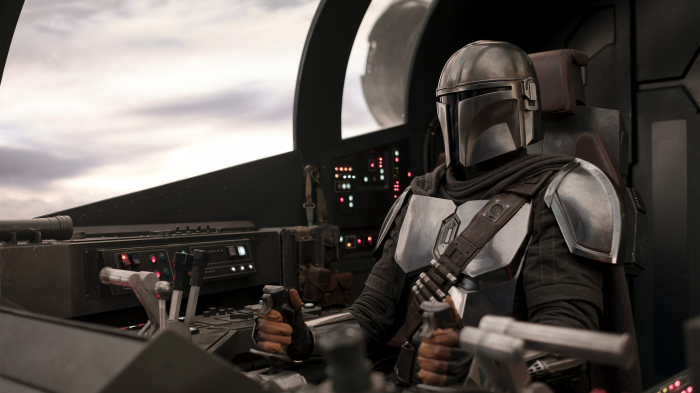 The Mandalorian in his ship cockpit 4K