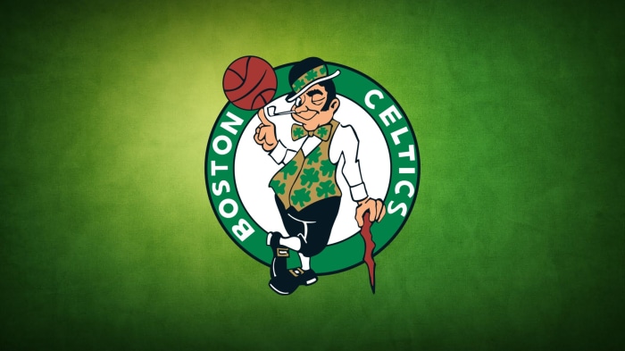 Boston Celtics logo with leprechaun mascot
