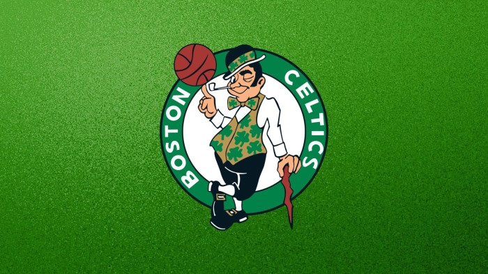 Boston Celtics logo with leprechaun mascot