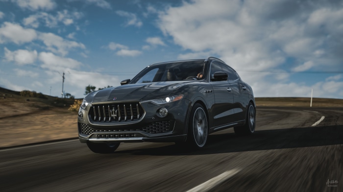 Maserati Levante driving on a road