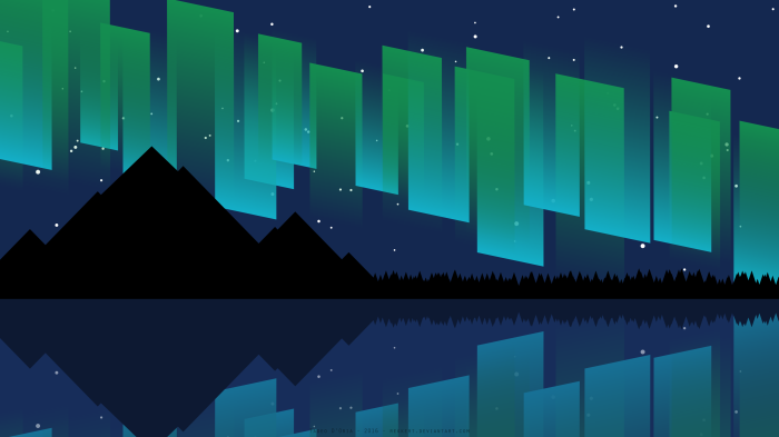 Aurora Borealis over Mountains 4K