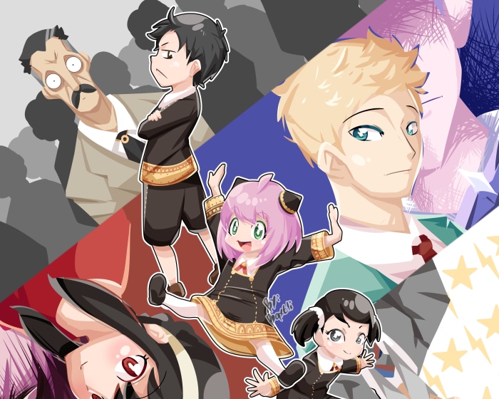 Spy X Family characters in anime art style