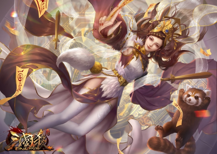Woman with swords and red panda from Three Kingdoms 4K