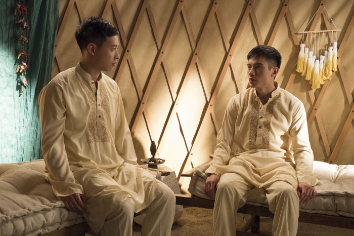 Manny Jacinto in a yurt