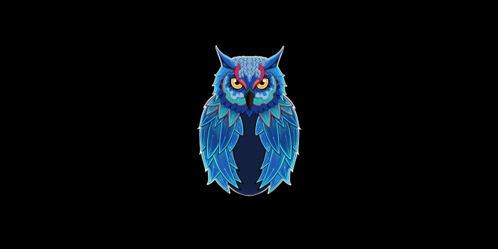 Stylized Blue Owl 4K