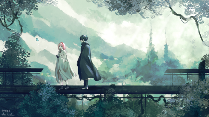 Sasuke Uchiha and Sakura Haruno from Naruto