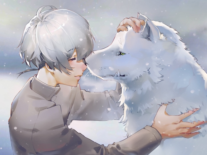 Fushi and wolf from To Your Eternity 4K