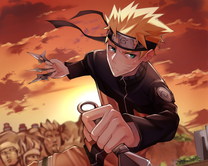 Naruto Uzumaki from Naruto holding shurikens