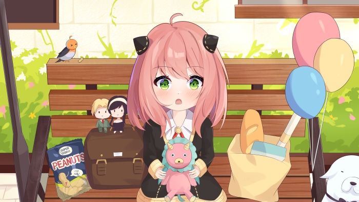 Anya Forger from Spy X Family with toys and food