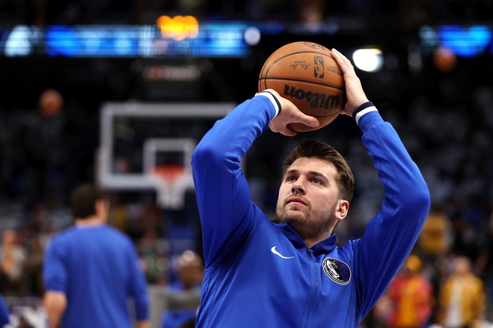 Luka Dončić with a basketball