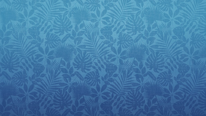 Blue Tropical Leaves Pattern 4K