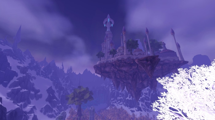 Floating island city in World of Warcraft