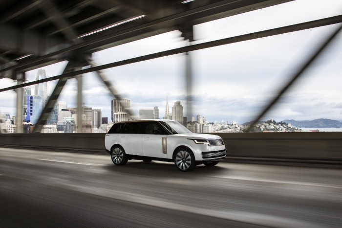 2023 Range Rover SV Serenity P530 LWB on a bridge