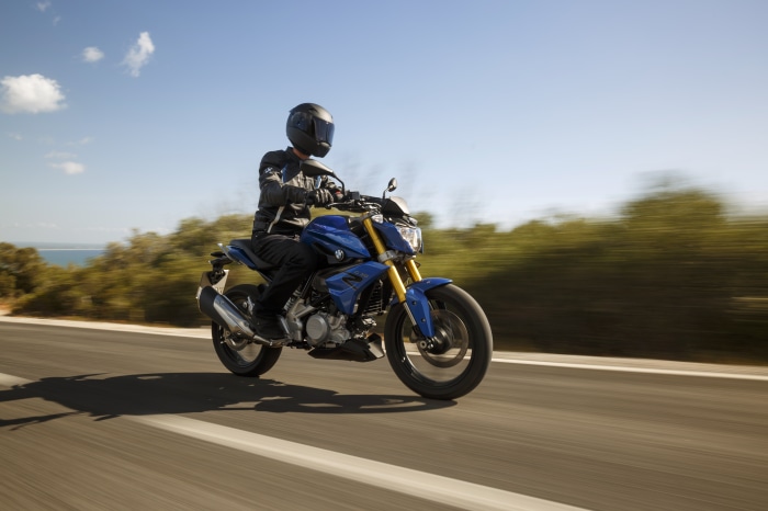 BMW G310R motorcycle on a road